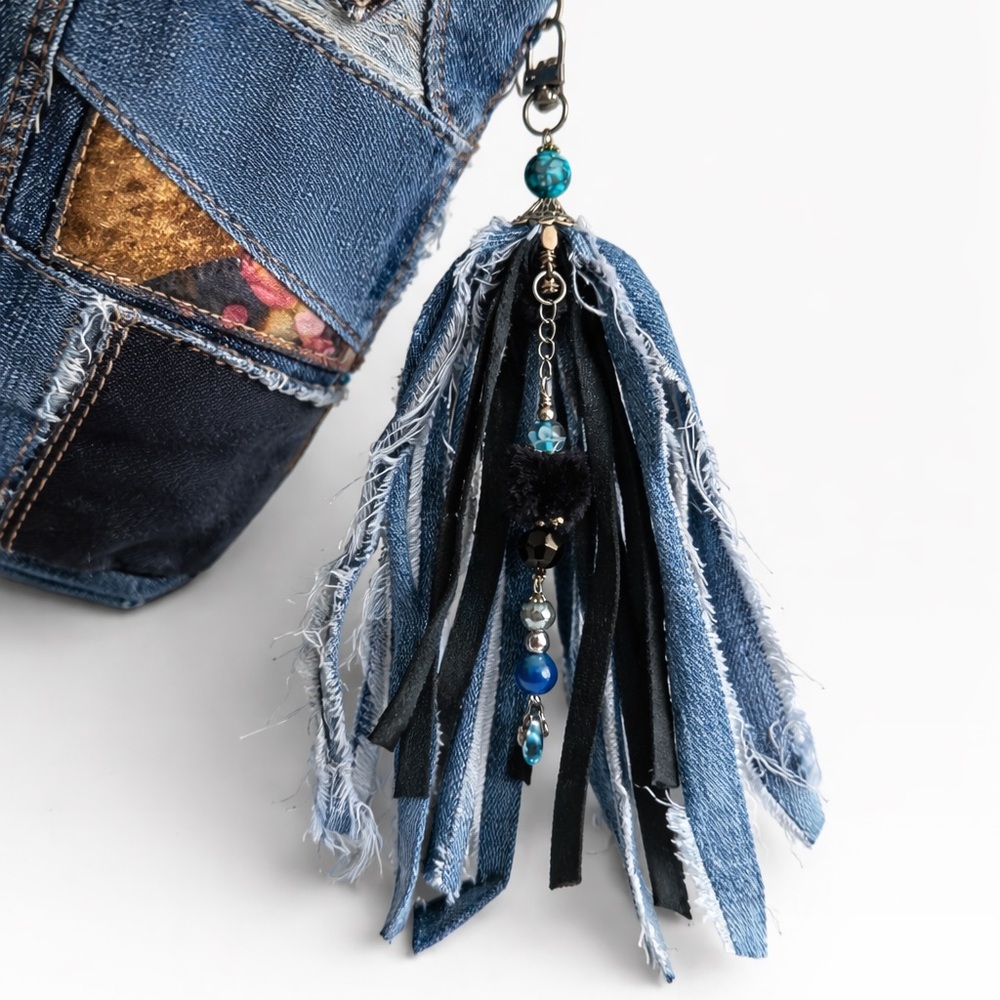 Shabby Chic Rustic Tassel, boho Purse, Journal Tassel car rear view mirror etc